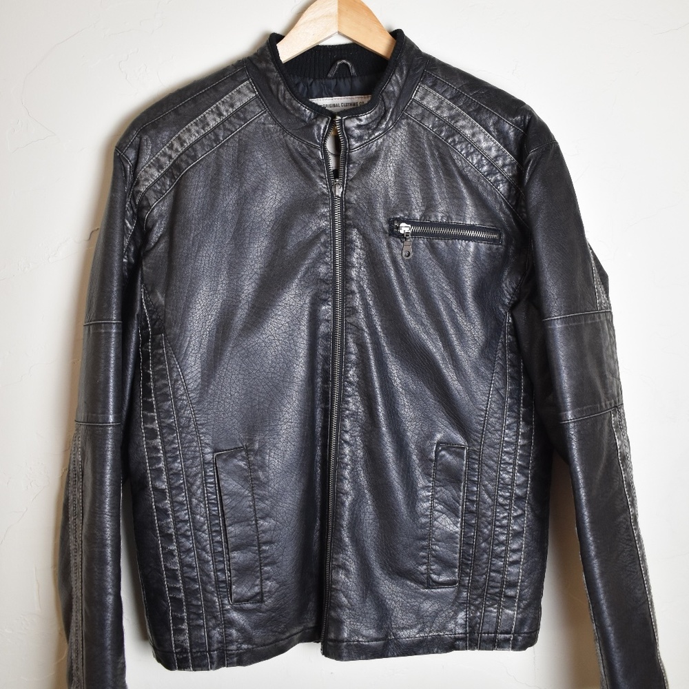 Route 66  Black Leather Look Jacket